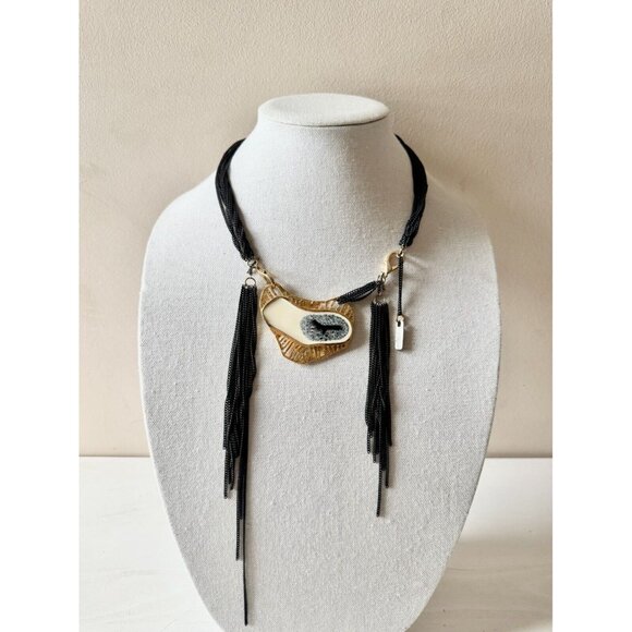 ANNE MARIE CHAGNON Alia Modular Gold Resin Pendant Chain Statement Necklace - Picture 3 of 15